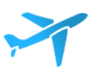 Ícone azul de avião