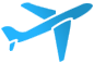 Ícone azul de avião