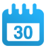 Ícone azul de calendário