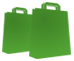 Ícone verde de dois sacos de compras