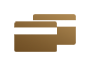 Ícone dourado de dois cartões