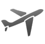 Ícone cinzento de avião