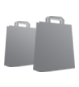 Ícone cinzento de dois sacos de compras